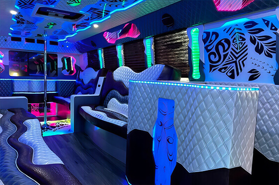 led lighting on party bus